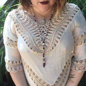 Elegant Faux Pearl Beaded Necklace